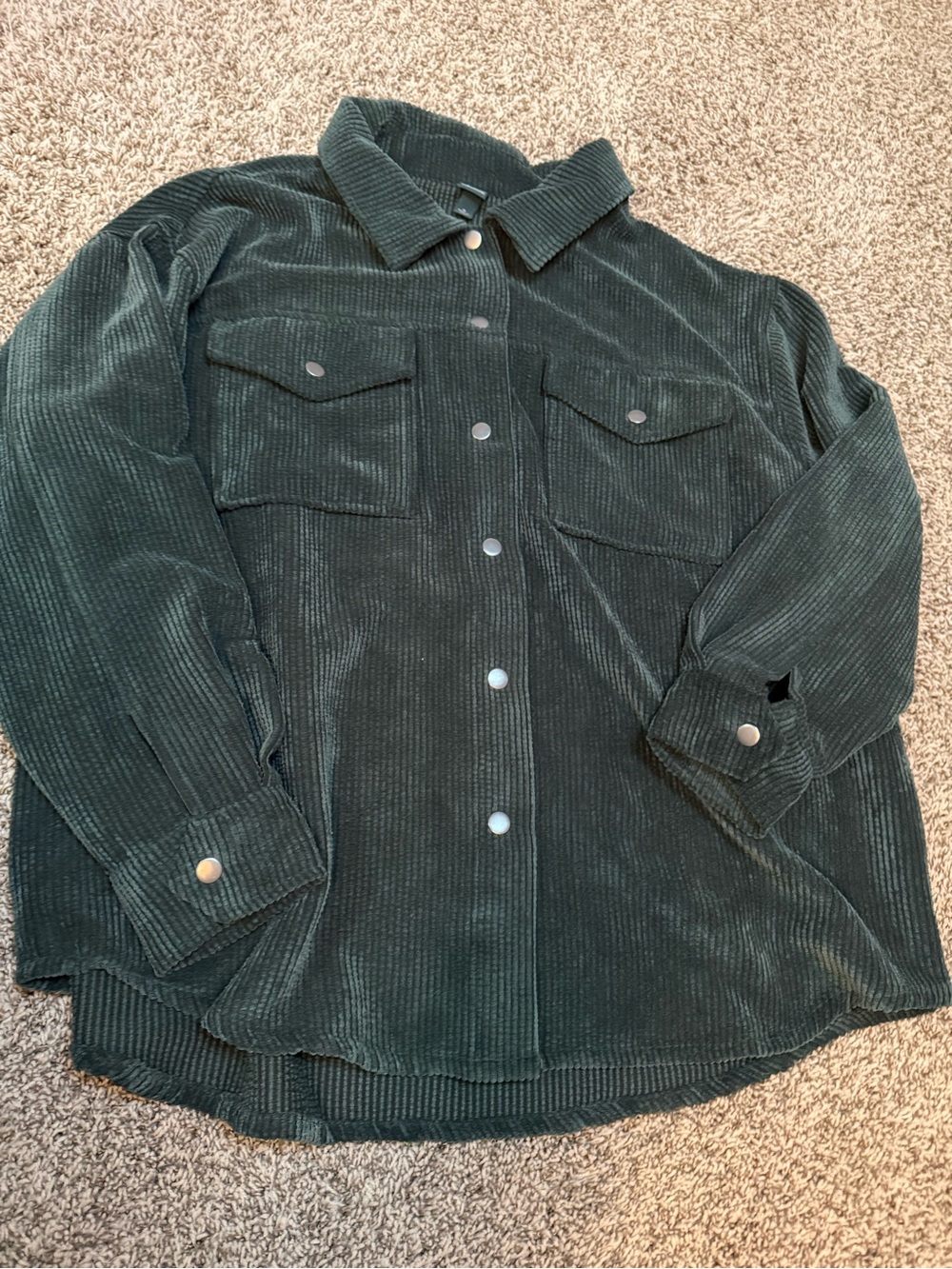 wild fable Dark Green Corduroy Button-Up Utility Shacket